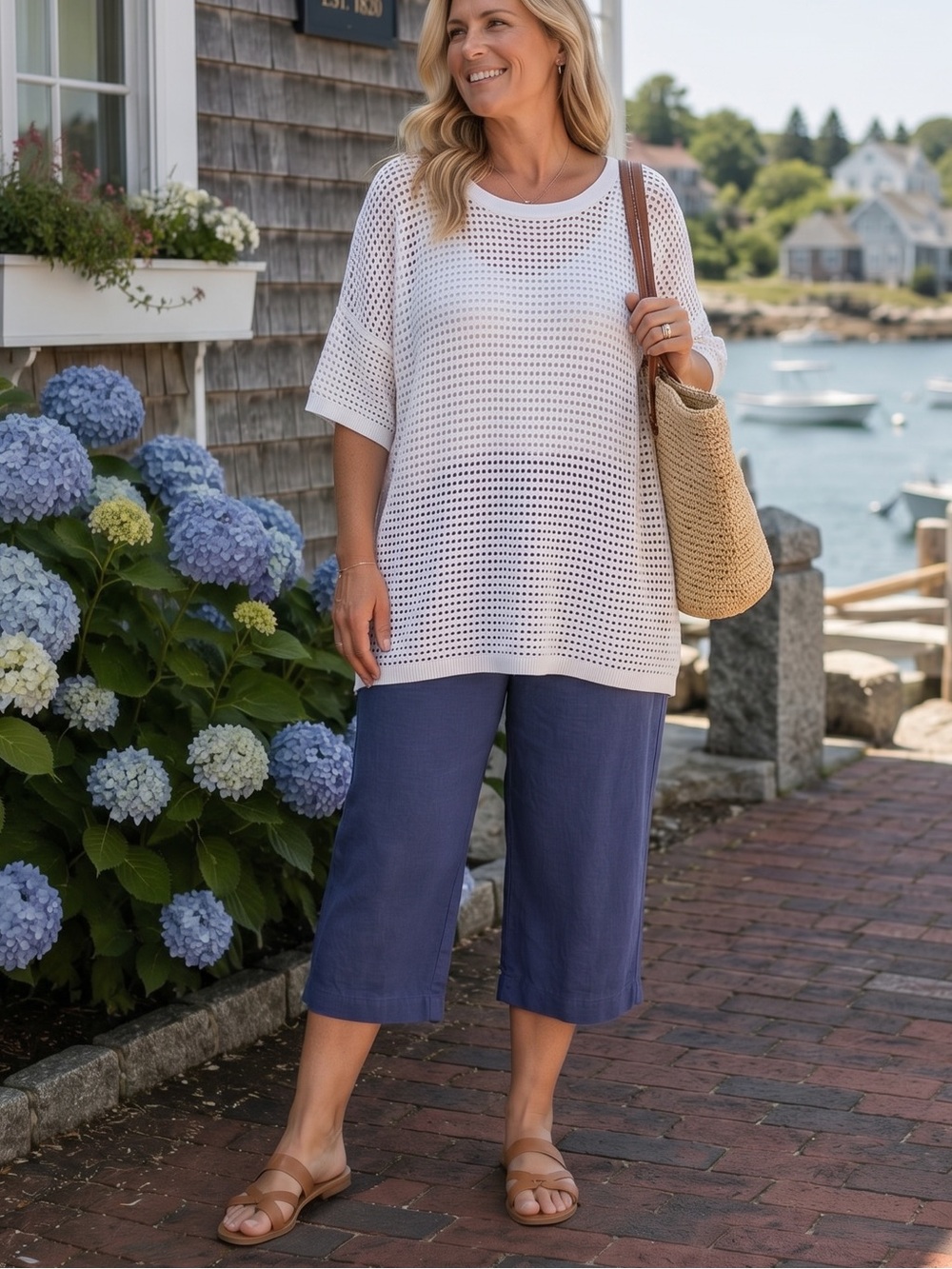 WEEKENDS by CHICO'S White Mesh Top